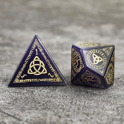 AUSPDICE Stone Dice DND Dice with Gorgeous Case for Dungeons and Dragons Role Playing Games PurpleOpal - Image 5