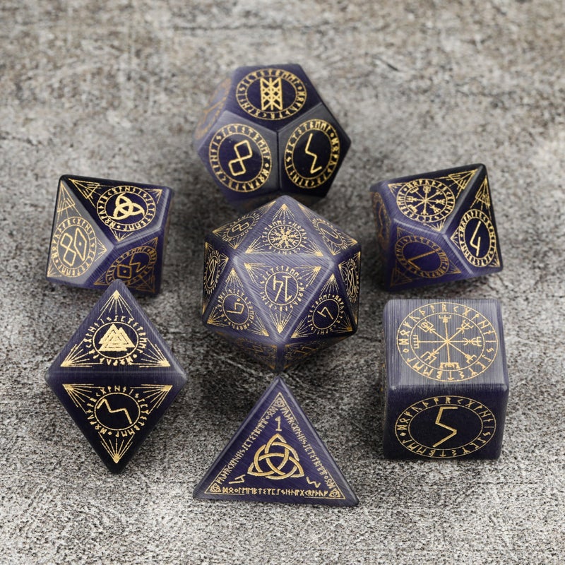 AUSPDICE Stone Dice DND Dice with Gorgeous Case for Dungeons and Dragons Role Playing Games PurpleOpal - Image 3