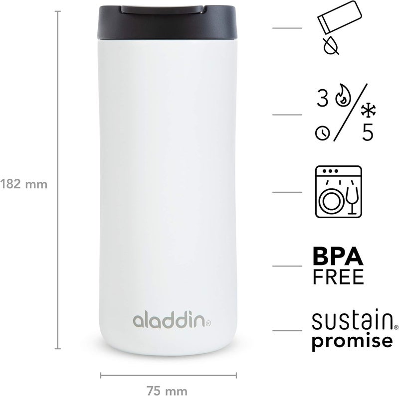Aladdin Leak-Lock™ Thermavac Stainless Steel Mug 0.35L White - Leakproof and Insulated - Image 3