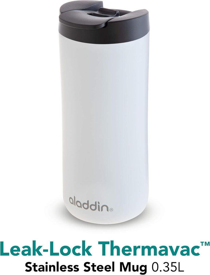 Aladdin Leak-Lock™ Thermavac Stainless Steel Mug 0.35L White - Leakproof and Insulated - Image 2