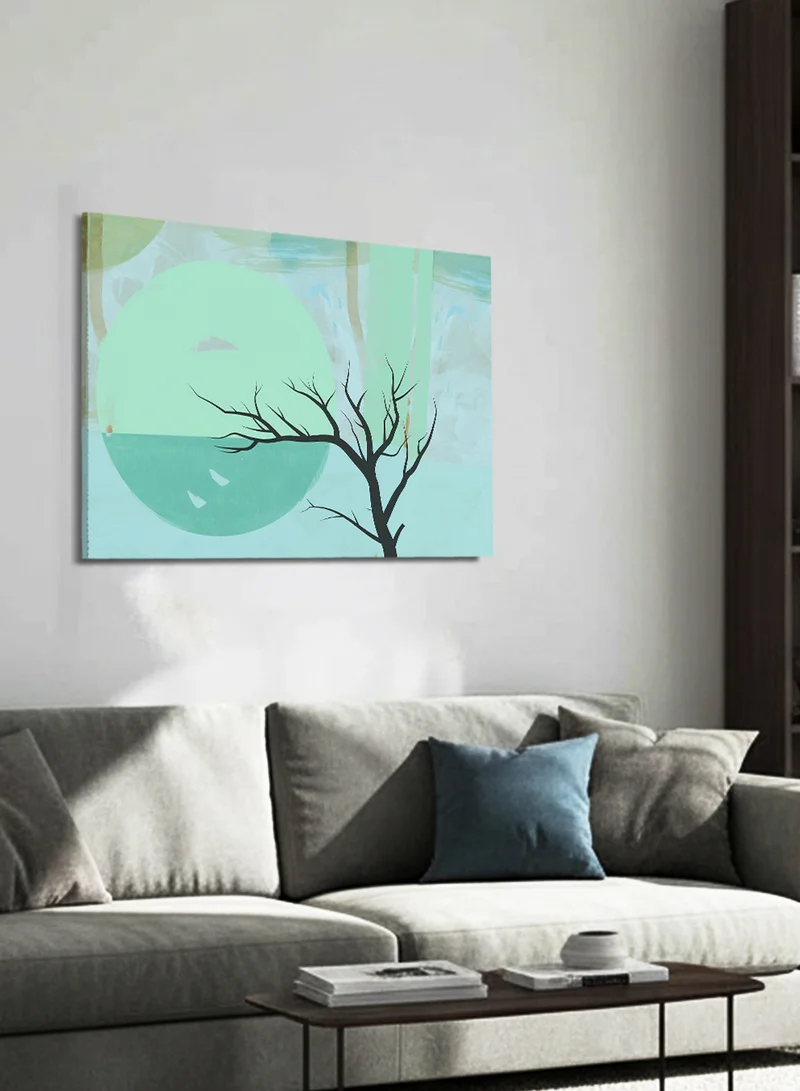 LOWHA Canvas Wall Art Stretched Over Wooden Frame with Abstract Design