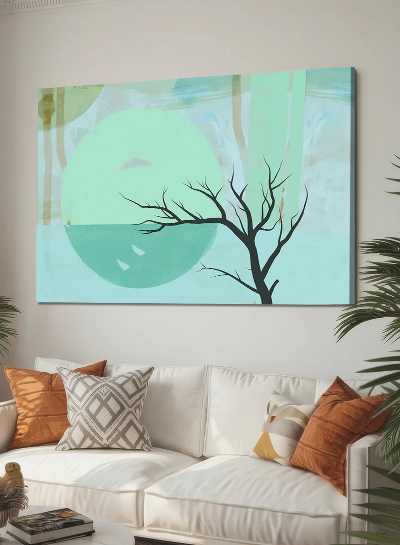 LOWHA Canvas Wall Art Stretched Over Wooden Frame with Abstract Design