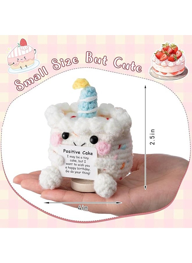 Crochet Cake Positive Birthday Gifts Emotional Funny Handmade Knitted Cake Inspirational Support Small Ideas Funny Decorations Friendship Gifts for Women Men Her Him Sister Mom Dad Best Friend - Image 2