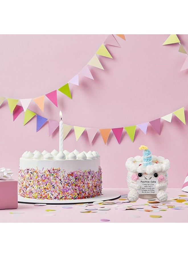 Crochet Cake Positive Birthday Gifts Emotional Funny Handmade Knitted Cake Inspirational Support Small Ideas Funny Decorations Friendship Gifts for Women Men Her Him Sister Mom Dad Best Friend - Image 4