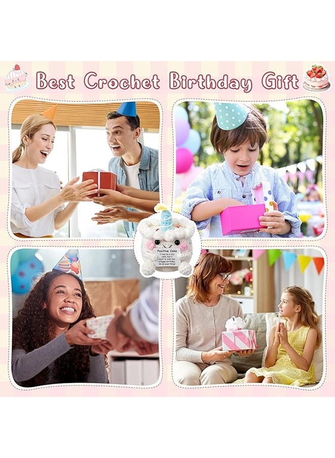 Crochet Cake Positive Birthday Gifts Emotional Funny Handmade Knitted Cake Inspirational Support Small Ideas Funny Decorations Friendship Gifts for Women Men Her Him Sister Mom Dad Best Friend - Image 5
