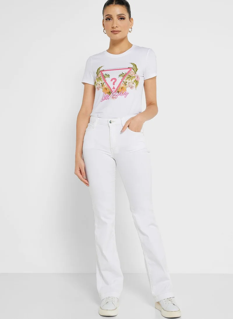 GUESS Round Neck Printed T-Shirt