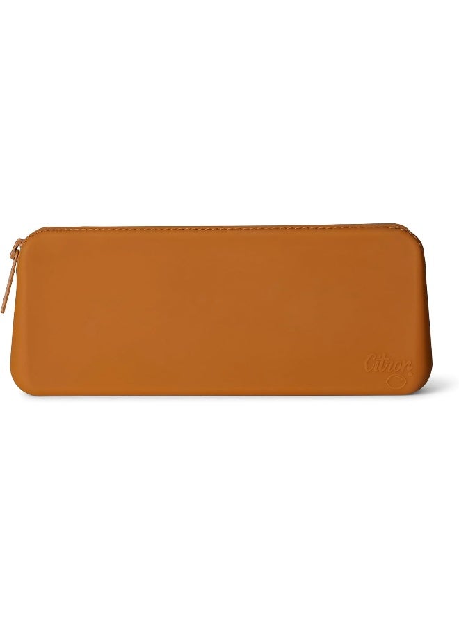 Citron Silicone Cutlery Set With Pouch Caramel Eco-Friendly Utensils For On-The-Go Dining - Image 4