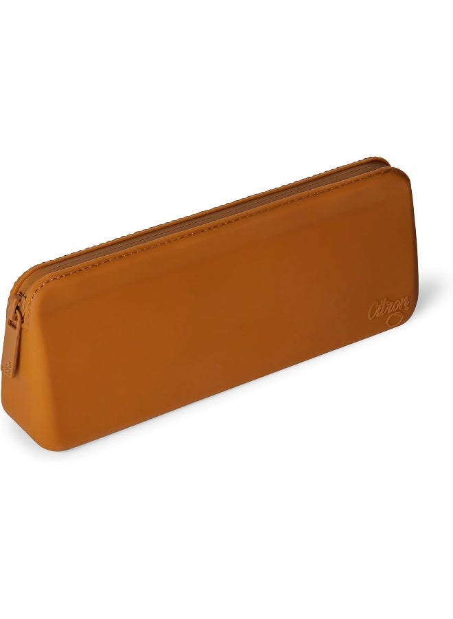 Citron Silicone Cutlery Set With Pouch Caramel Eco-Friendly Utensils For On-The-Go Dining - Image 5