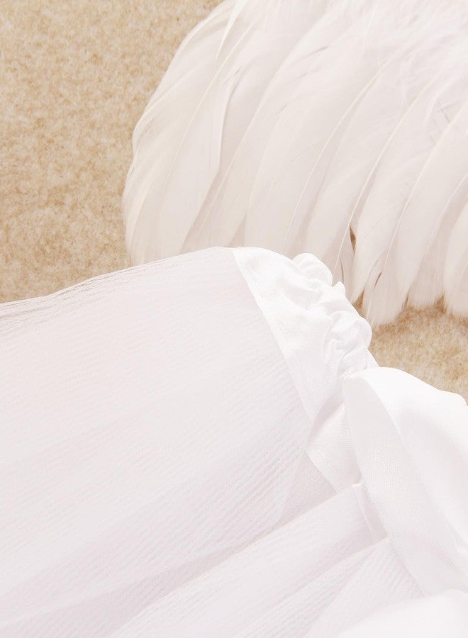 Nishine Baby Tulle Tutu Skirt Dress with Angel Wing Halo Outfit Sets Tutus Cosplay Photo Props (White) - Image 4