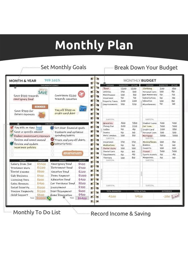 Budget Planner, Monthly Budget Book, Expense Tracker Notebook, Undated Bill Organizer, Finance Planner, Take Control of Your Money, Account Book, Manage Your Finances - Image 3