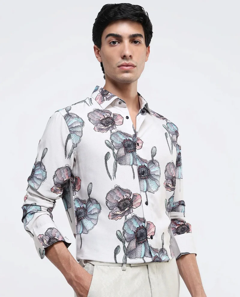 Rare Rabbit Men's Floral Print Shirt
