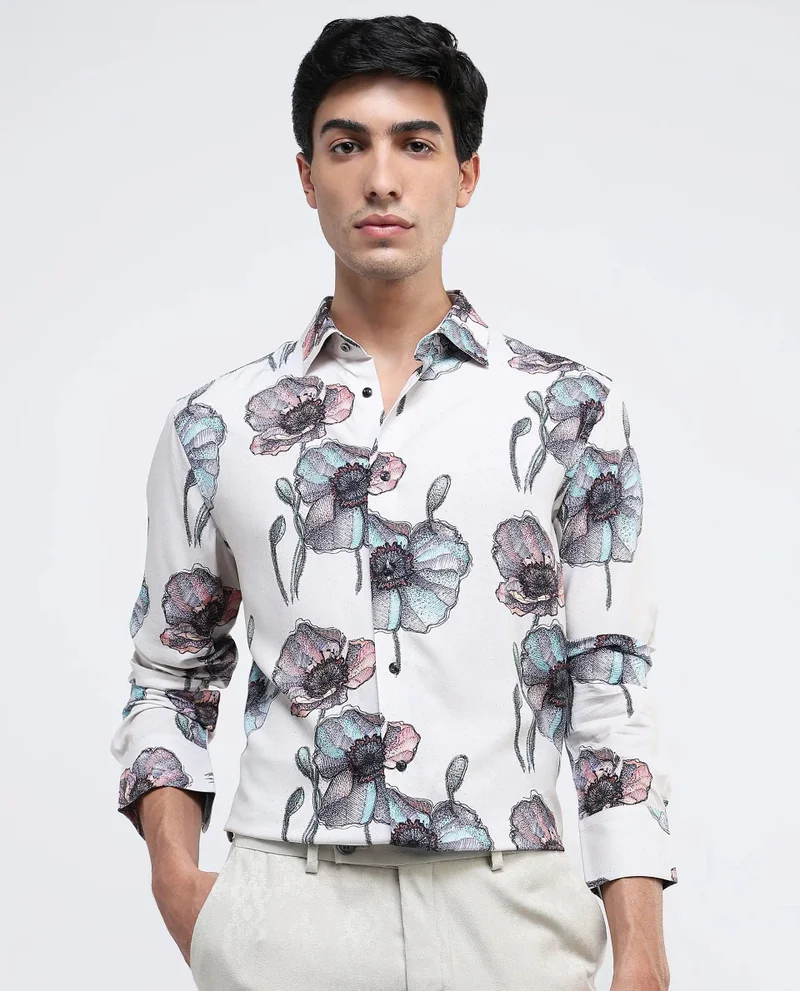 Rare Rabbit Men's Floral Print Shirt