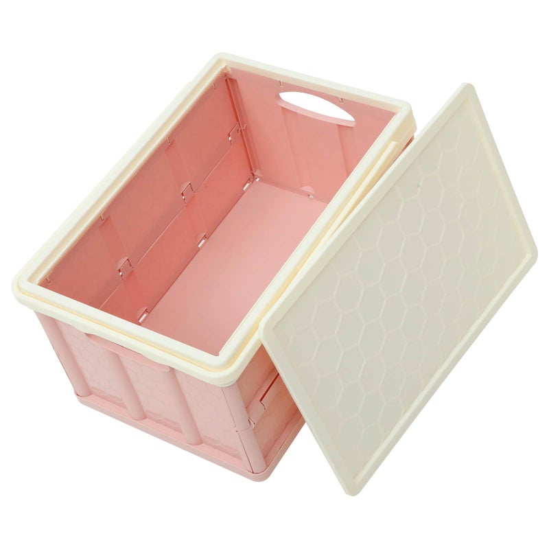 Cabilock 30L Collapsible Storage Bins with Lids: Storage Tote With Wheels Folding Plastic Stackable Utility Crates Plastic Tote Storage Box Container Stackable Folding Utility Crates for Clothes,Books - Image 3