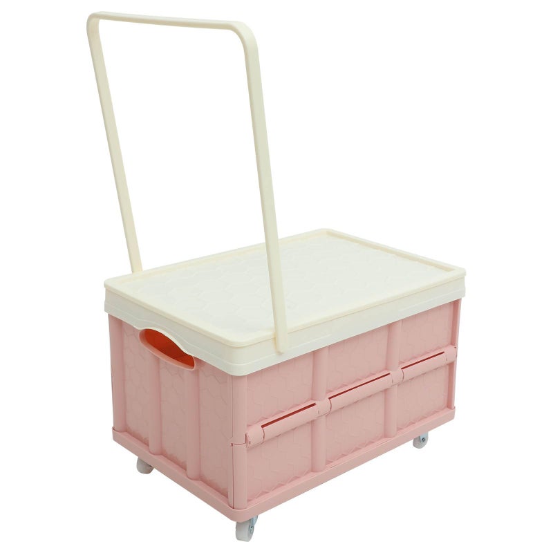 Cabilock 30L Collapsible Storage Bins with Lids: Storage Tote With Wheels Folding Plastic Stackable Utility Crates Plastic Tote Storage Box Container Stackable Folding Utility Crates for Clothes,Books - Image 1