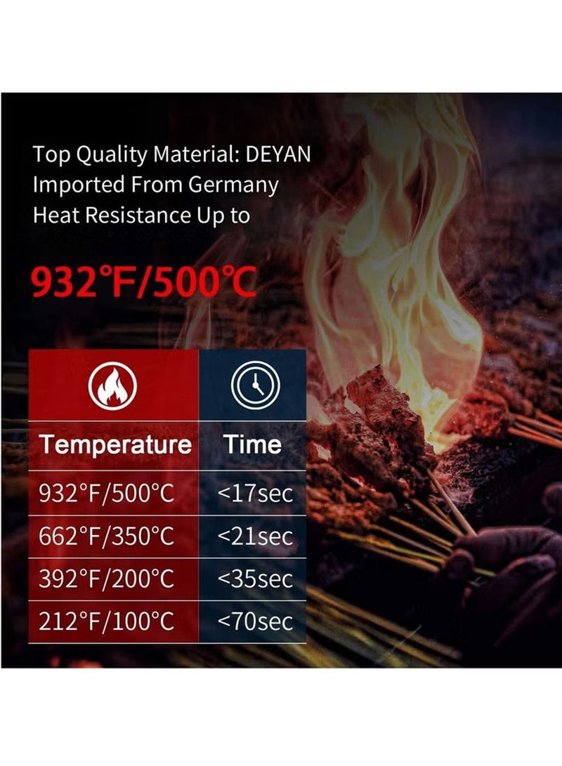 1 Pair BBQ Grilling Gloves Oven Gloves 932°F Extreme Heat Resistant Grill Gloves Food Grade Kitchen Oven Mitts Non-Slip Cooking Hot Gloves for Barbecue, Cooking, Cutting, Baking, Welding  - Image 3