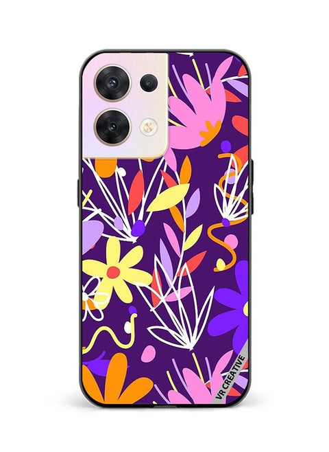 Protective Case Cover For Oppo Reno8 5G Organic Patterns Collection Design Multicolour