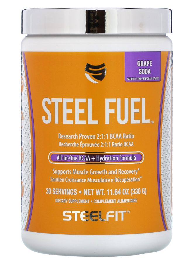 Steel Fuel  AllInOne BCAA + Hydration Formula Grape Soda 11.64 oz (330 g)