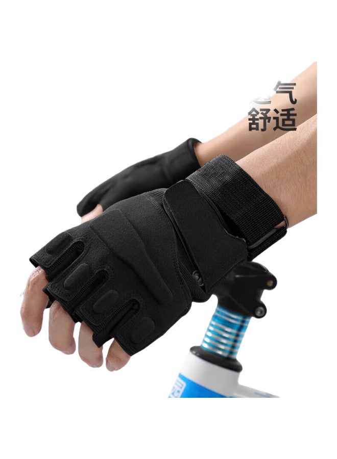 Ousen Tactical Gloves, Fingerless, For Mountaineering And Cycling, Men'S, Spring And Summer, Outdoor Training, Fitness, Breathable, Non-Slip, Finger Protection - Image 1