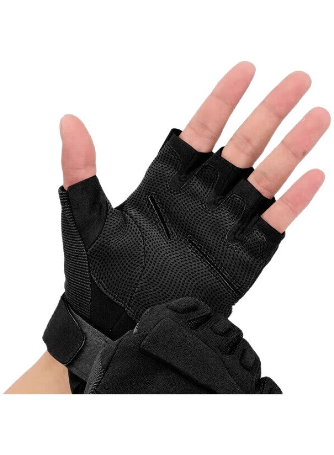Ousen Tactical Gloves, Fingerless, For Mountaineering And Cycling, Men'S, Spring And Summer, Outdoor Training, Fitness, Breathable, Non-Slip, Finger Protection - Image 2