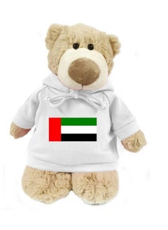 Mascot Bear with trendy White hoodie with UAE Flag Size 28cm - Flag size: H 5cm x L 10cm - pzsku/Z5400C746F7E4A8B5CB04Z/45/_/1678855010/72709600-b0e4-4acb-bfac-ee98012ddf44