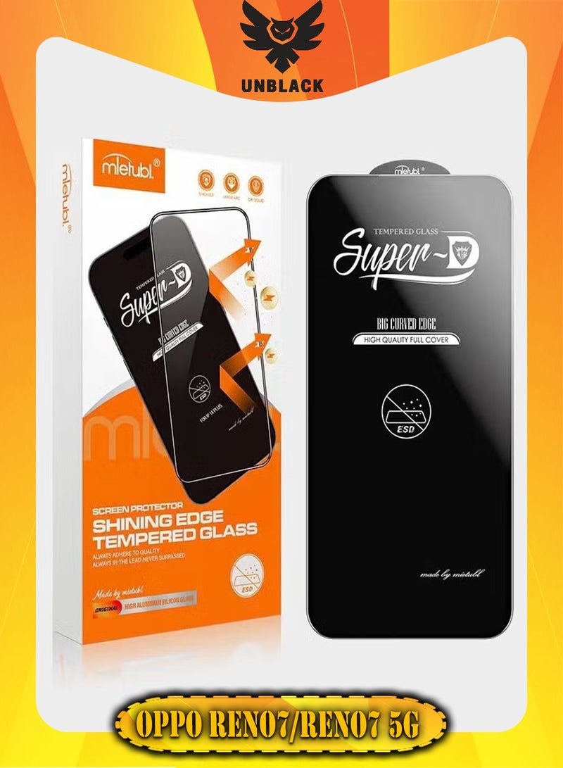 mietubl For Oppo Reno7/Reno7 5G Screen Protector Super-D Glass- Black - Image 1
