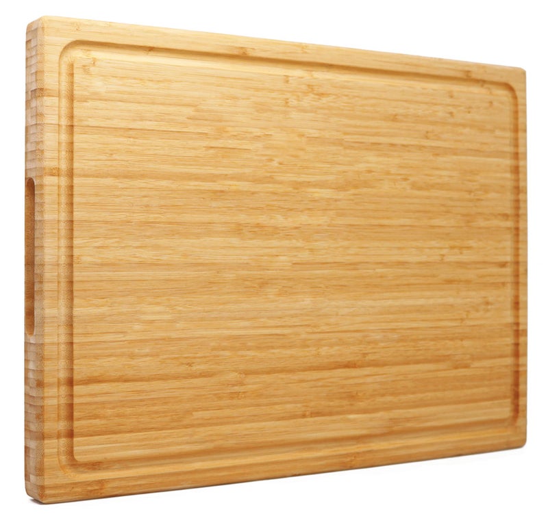 Extra Large XXXL Bamboo Cutting Board 24 x16 Inch Largest Wooden Butcher Block for Turkey Meat Vegetables BBQ Over the Sink Chopping Board with Handle and Juice Groove Thickness 125