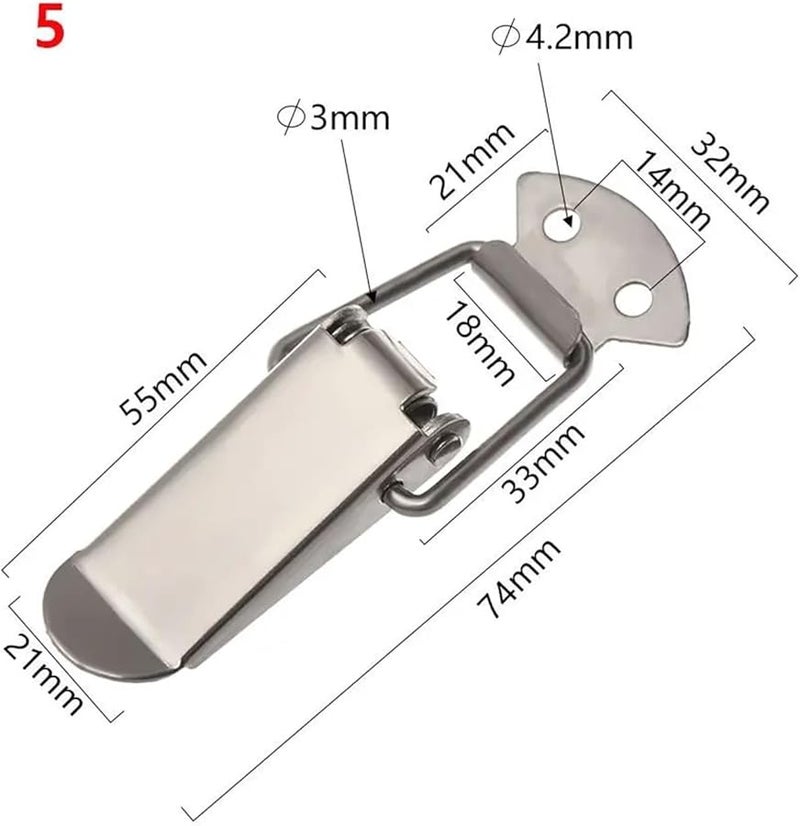 Stainless Steel Hasp Latch 6 Pack Spring Toggle Cabinet Lock Box Buckle Color 5 - Image 3