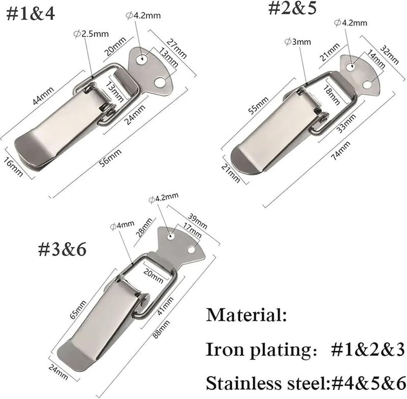 Stainless Steel Hasp Latch 6 Pack Spring Toggle Cabinet Lock Box Buckle Color 5 - Image 5