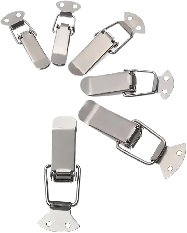Stainless Steel Hasp Latch 6 Pack Spring Toggle Cabinet Lock Box Buckle Color 5 - Image 1