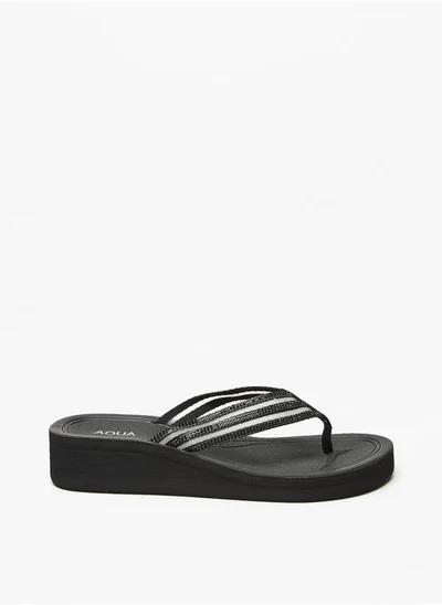 Aqua Women's Embellished Thong Slippers