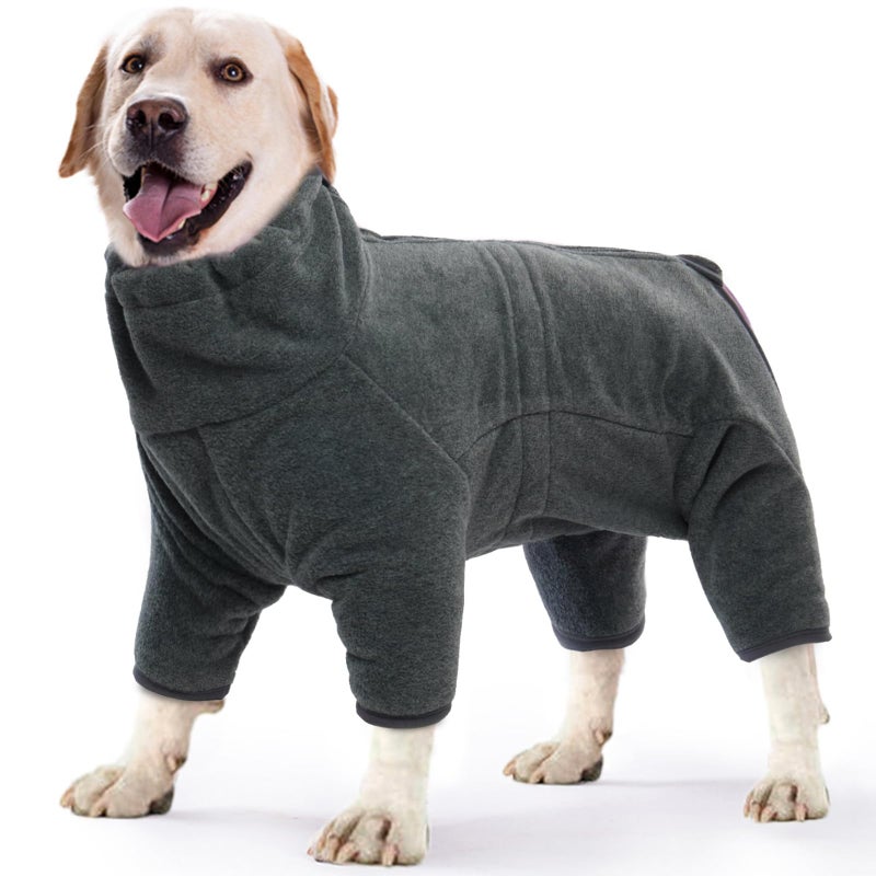 ROZKITCH Doberman Sweater Pet Windproof Warm Cold Weather Jacket Vest Cozy Jumpsuit Apparel Outfit Clothes for Small Dog Walking Hiking Sleep Grey2XS - Image 2