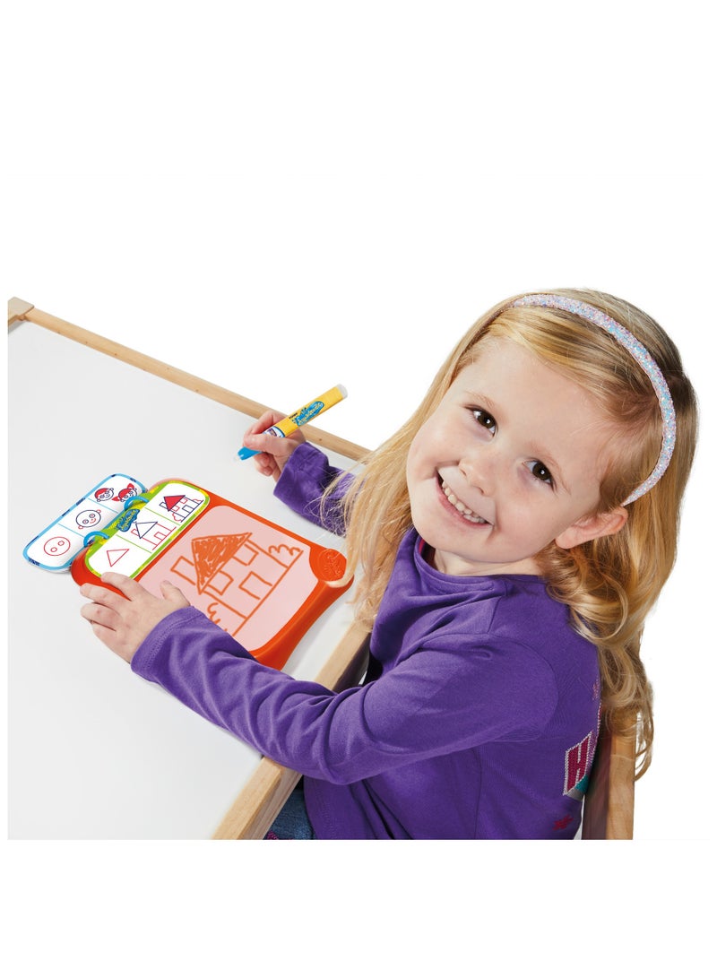 TOMY Aquadoodle How To Doodle Slate, Fine Tip Pen, Compact Design, Ideal for Fine Motor Skills Development - Multi-Coloured Tabletop Mount Aquadoodle for Kids - Image 1