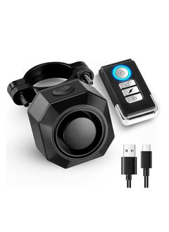 USB Rechargeable Bike Alarm with Remote, 110dB Loud Wireless Anti Theft Vibration Motion Sensor Vehicle Security Alarm System Waterproof Bicycle Trailer Motorcycle Alarm