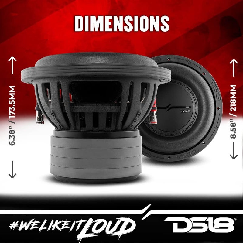 DS18 ZXI8.4D 8" High Excursion Car Audio Subwoofer - 1200W Dual Voice Coil 4-Ohm - Image 4
