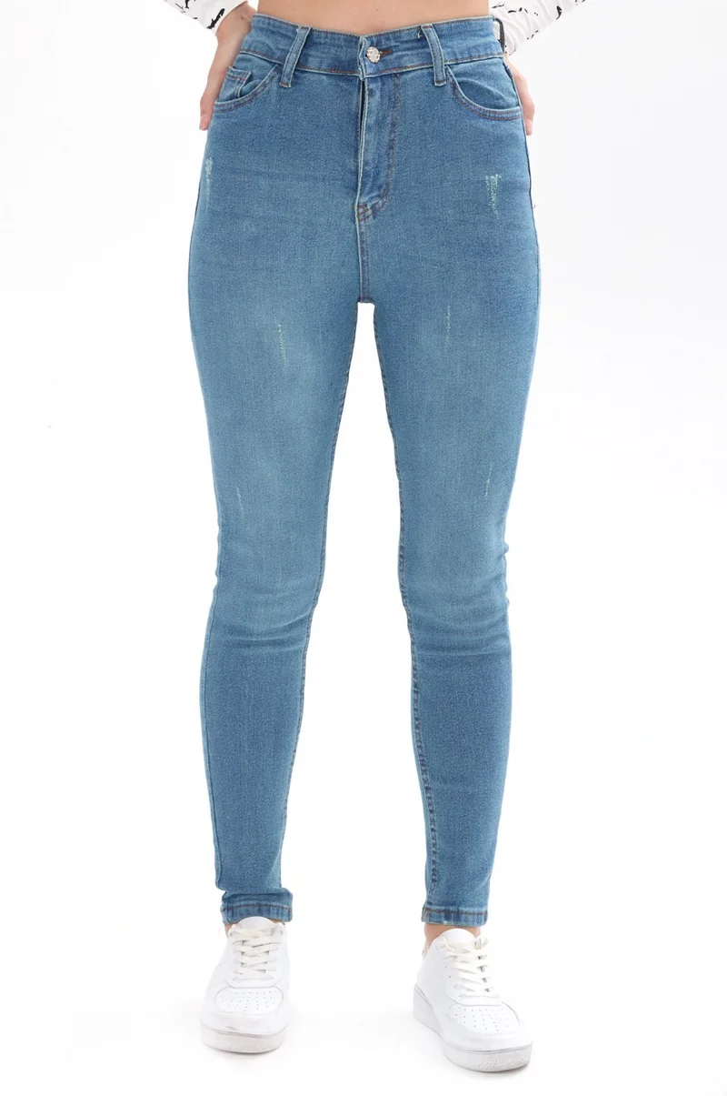 Tofisa 23658-GREEN-TINT-WASH Skinny Lycra Jeans