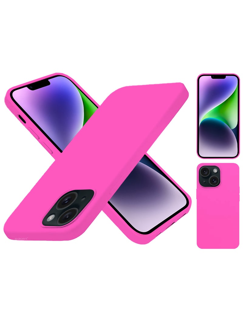 CATANES Silicone Case Cover for Apple iPhone 14 Plus, Slim Protective Cover with Microfiber Lining, Drop Protection - Hot Pink - Image 5