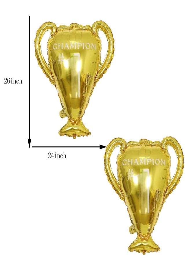 CSTYWC 4PCS Gold Champion Foil Balloons Championship Foil Trophy Balloon The First Prize Sport Balloons Basketball Soccer Football Anniversary Birthday Games Party Decorations - Image 4