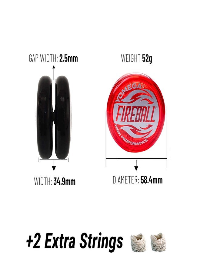 Yomega Fireball YoYo -HIGH Performance Responsive Transaxle Yoyo, Great for String Tricks for Advance Players to Perform Like Pros + Extra 2 yo yo Strings & 3 Month Warranty (Red) - Image 4