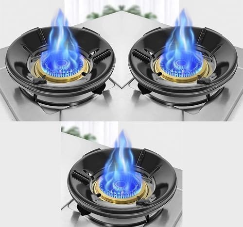 NEXBUY NEXBUY Gas Stove Burner Stand Flame Saver Portable Windproof Ring Washable Stove Protector Heat Efficiency Booster for Outdoor Indoor Cooking Black Pack of 3  - Image 1