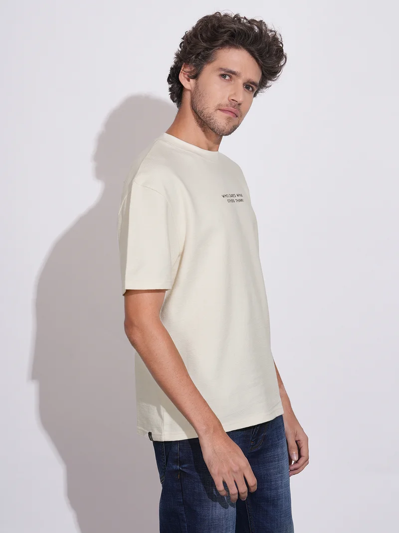 Being Human Men Typography Printed Pure Cotton Slim Fit T-shirt