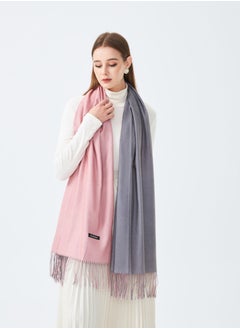 Sky cashmere Two-Tone Reversible Cashmere Shawl  - Image 1