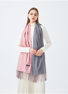Sky cashmere Two-Tone Reversible Cashmere Shawl  - Image 2