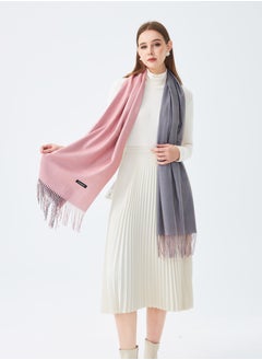 Sky cashmere Two-Tone Reversible Cashmere Shawl  - Image 3