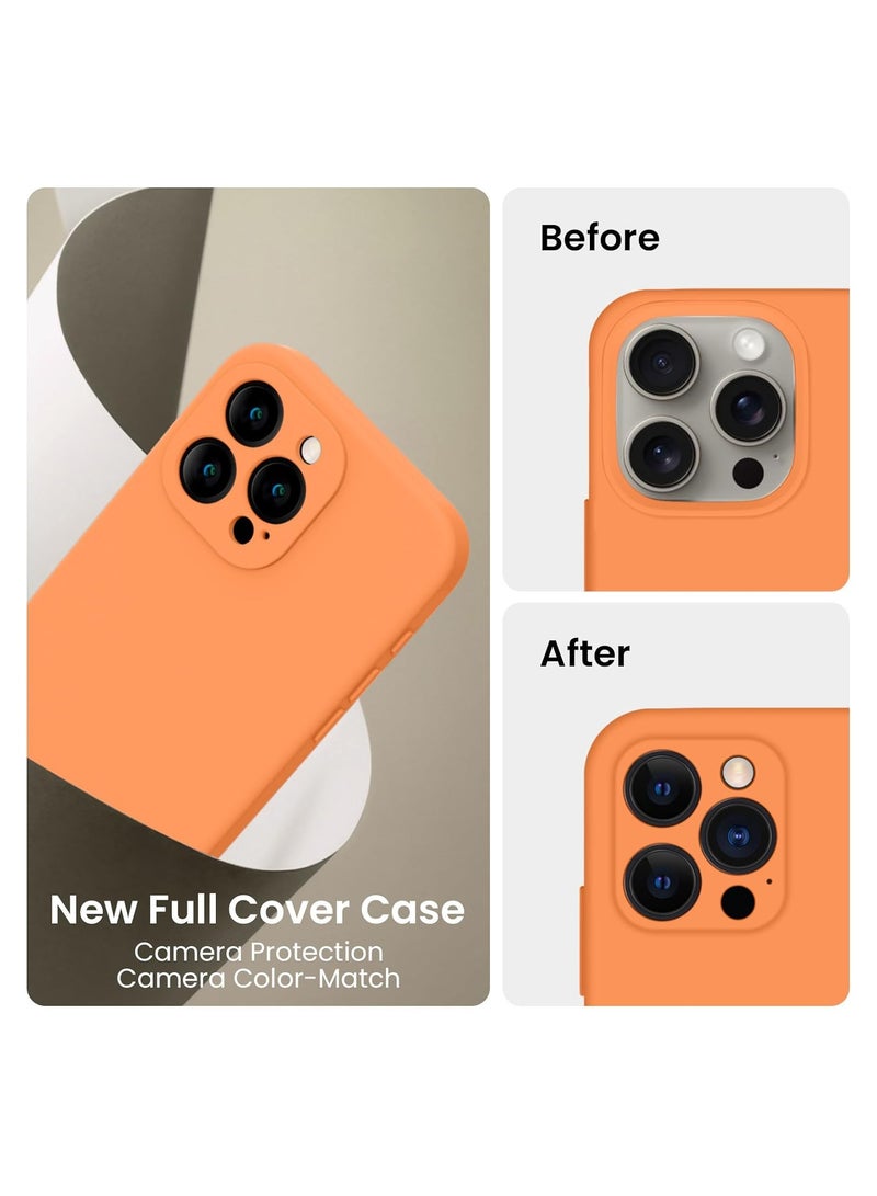 ELTRAZONE Designed for iPhone 15 Pro Max Case, Silicone Upgraded [Camera Protection] for iPhone 15 ProMax Case with [2 Screen Protectors], Anti-Scratch Microfiber Lining, 6.7 inch, Kumquat - Image 3