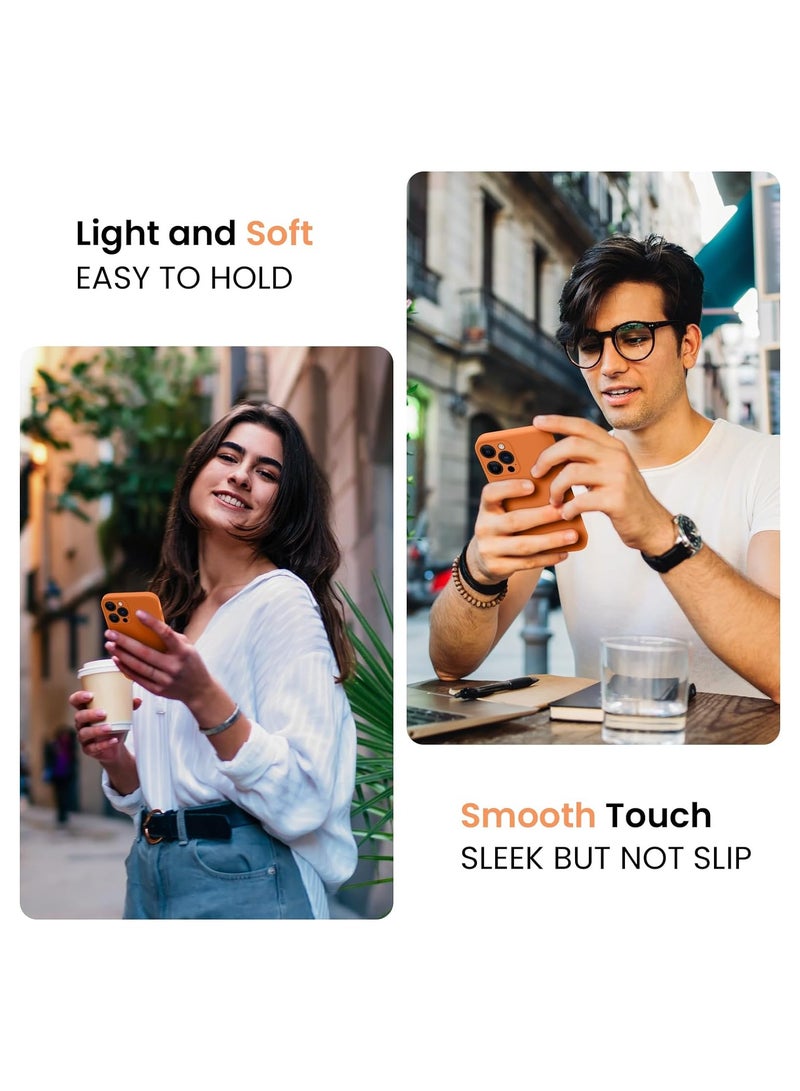 ELTRAZONE Designed for iPhone 15 Pro Max Case, Silicone Upgraded [Camera Protection] for iPhone 15 ProMax Case with [2 Screen Protectors], Anti-Scratch Microfiber Lining, 6.7 inch, Kumquat - Image 2