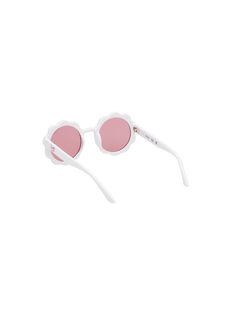 GUESS Girls UV Protection Round Shape Sunglasses - GU0012721S45 - Lens Size: 45 Mm - Shiny White - Image 3