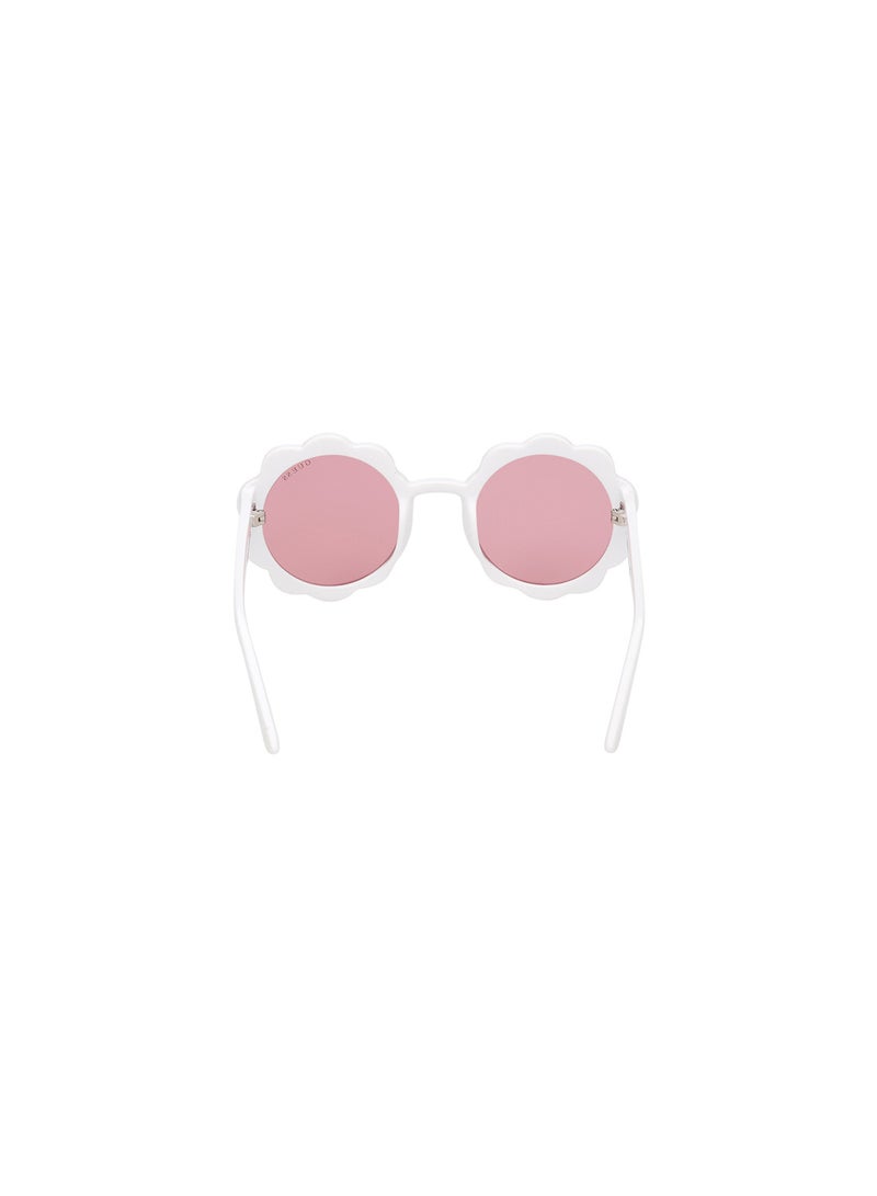 GUESS Girls UV Protection Round Shape Sunglasses - GU0012721S45 - Lens Size: 45 Mm - Shiny White - Image 4