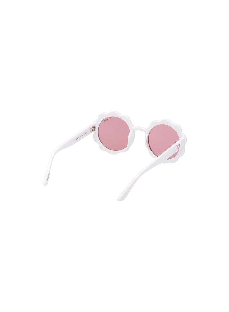 GUESS Girls UV Protection Round Shape Sunglasses - GU0012721S45 - Lens Size: 45 Mm - Shiny White - Image 5