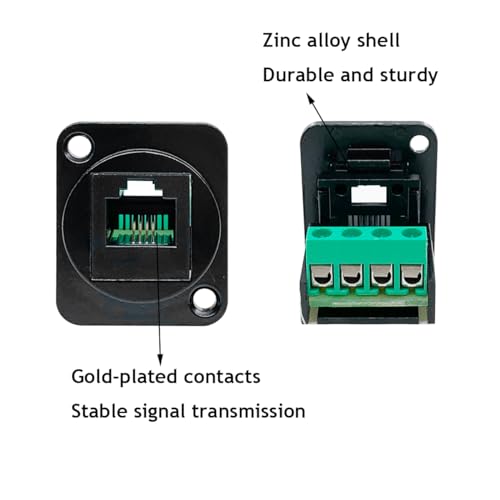 PENGLIN 2PCS RJ11 6P4C Panel Mount Connector, Solderless RJ11 CAT3 Female Screw Terminal Adapter, D-Type Keystone Telephone Jack with Screws - Image 5