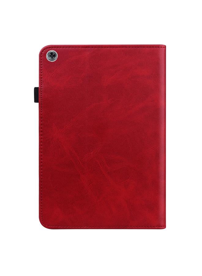 Green Tiger Case For Huawei MediaPad M5 Lite 10.1 Solid Color Embossed Striped Leather Case - Image 3